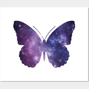 Purple Space Butterfly Posters and Art